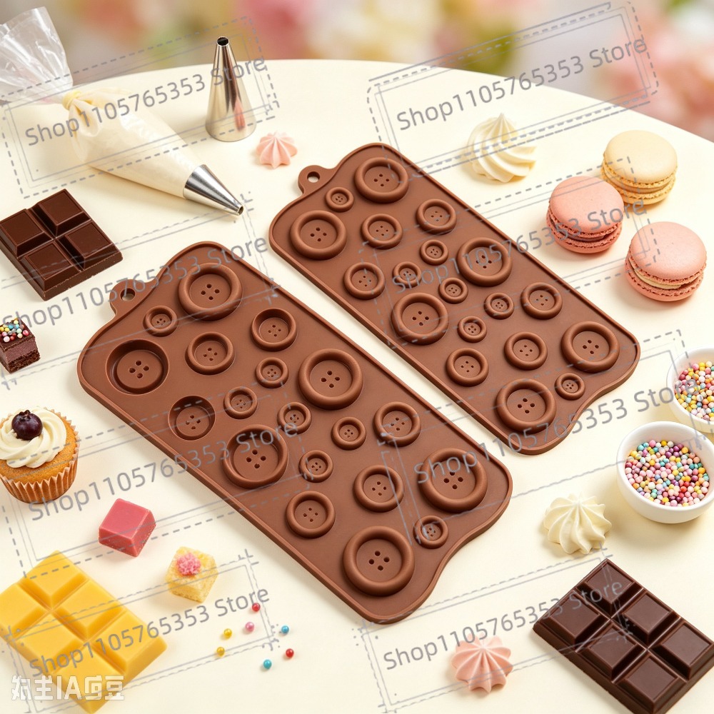 Silicone Mold Tray - 2026 Chocoladevorm Bakvorm Knopvormige Vorm DIY