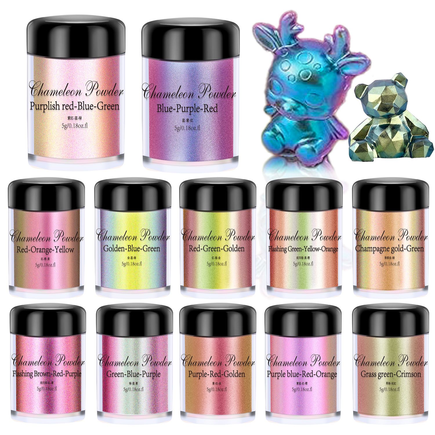 Resin Pigment Set - 5g Kameleon Poeder Nagel Kleuring Mica
