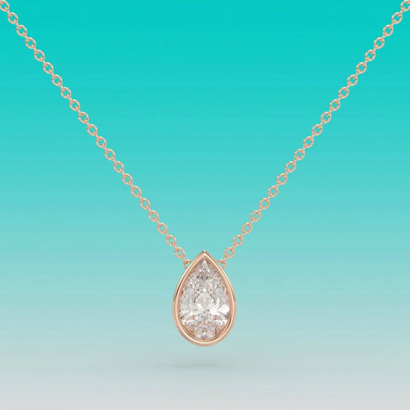 1-4CT Peer-vormige Moissanite  - Bezels Set Pendant recensie en prijs