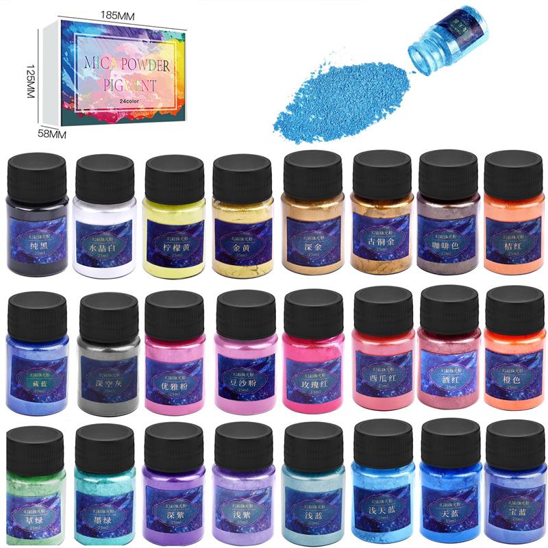 24 Kleuren Epoxyhars Dye Mica  - Resin Pigment Set recensie en prijs