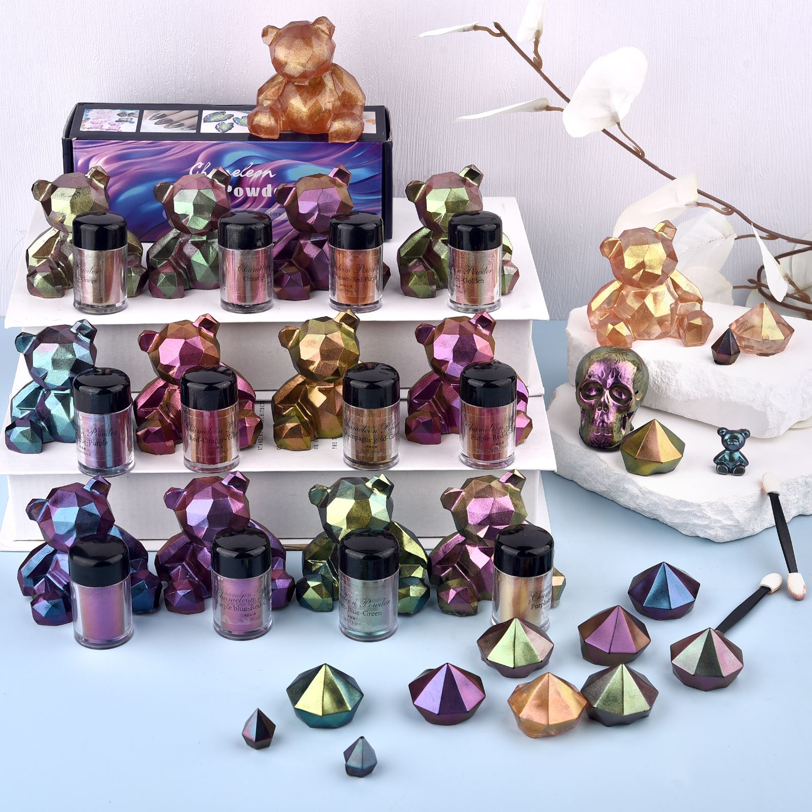 5g Kameleon Poeder Nagel Kleur - Resin Pigment Set recensie en prijs